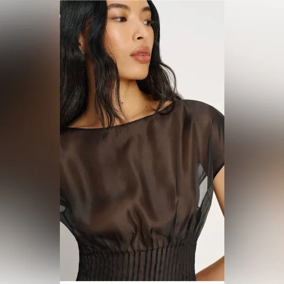 NWT Reformation Yasmin Top Black - Size 8 🖤 - Picture 2 of 4